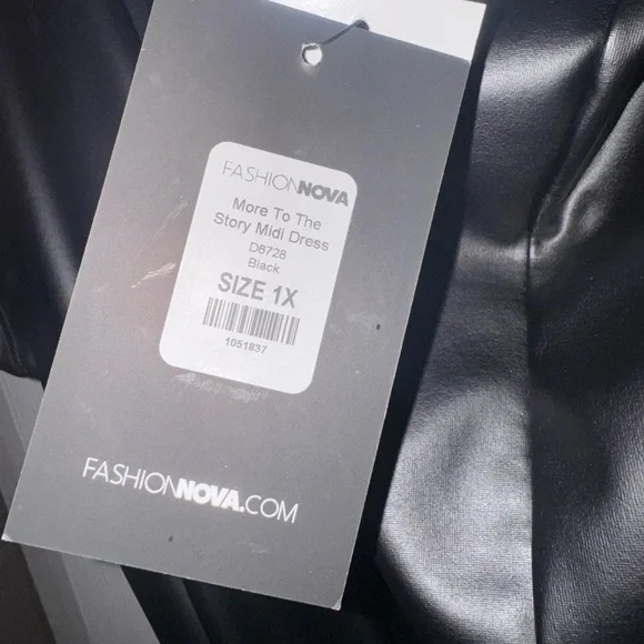 Fashion Nova Off the Shoulder Faux Leather dress  Sz 1X - Picture 2 of 9
